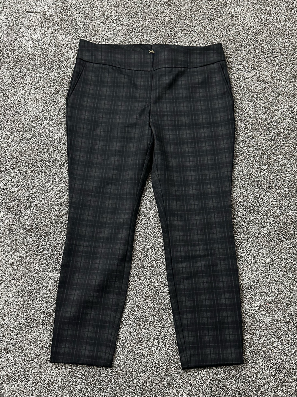 Dalia Black Plaid Dress Pants (XL)